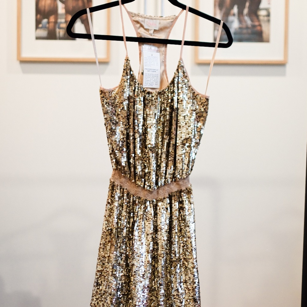 Gold Sequins Dress, Size L